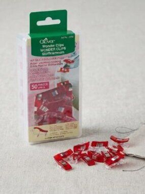 NIP SEALED CLOVER WONDER CLIPS 50 PIECE RED - PLASTIC CASE